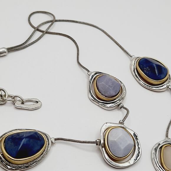 Chico’s Two-Strand Necklace w/ Gemstone Lavender Stones & Blue Accents, 20" - Picture 12 of 13